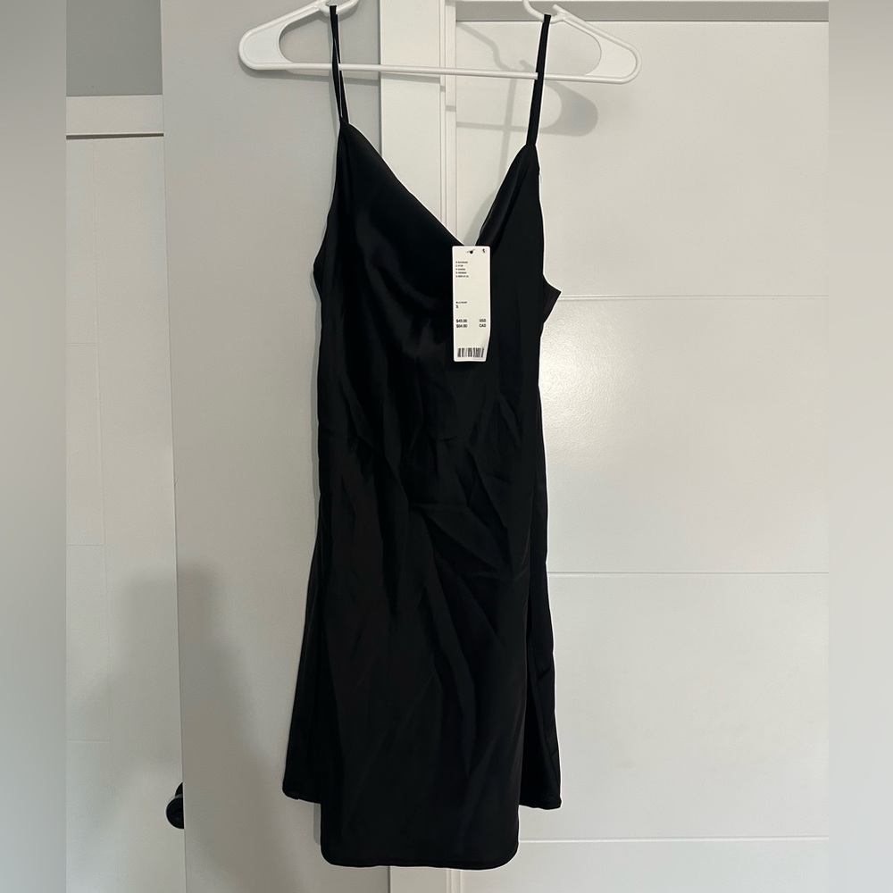Urban Outfitters Mini Black Slip Dress NWT